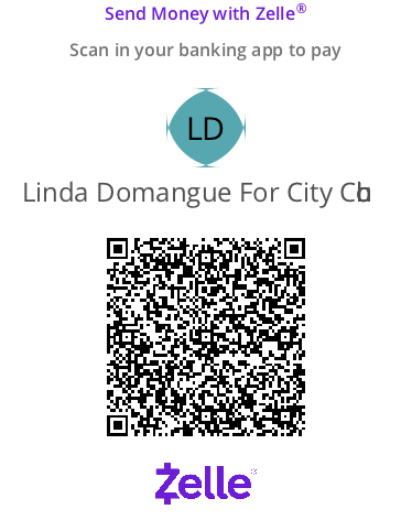 Zelle QR code for the Linda Domangue campaign